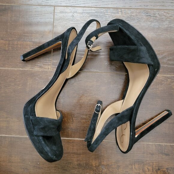 New Sam Edelman Jade Sandals Womens 9.5 Suede Elegant Elevated Whimsygoth - Picture 5 of 10